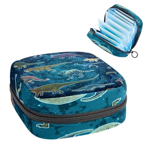 Aufbewahrungstasche für Damenbinden, Menstruationstasse, Tamponbeutel, Periodeneinlagen-Halter, Organizer für Frauen und Mädchen, Galaxie-Dinosaurier von VAPOKF