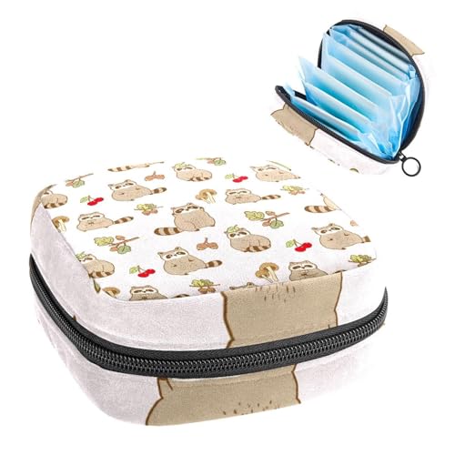 Damenbinden Aufbewahrungstasche Perioden Kit Tasche für Schule Menstruationstasse Beutel Damenbinden Organizer Tasche Cartoon Waschbär und Pilz Kirsche Damenbinden Aufbewahrungstasche Perioden Kit Tasche für Schule Menstruationstasse Beutel Damenbinden Organizer Tasche Cartoon Waschbär und Pilz Kirsche von VAPOKF