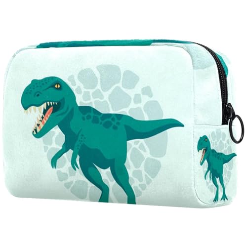 Danger Dinosaurier-Kosmetiktasche für Damen, Reise-Kulturbeutel, groß, Make-up, praktische Tasche, Organizer-Tasche mit Reißverschluss, multi, 18.5x7.5x13cm/7.3x3x5.1in, Kulturbeutel von VAPOKF