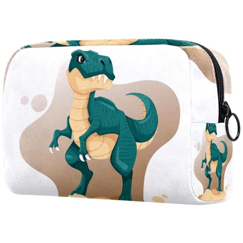 Dinosaurier-Kosmetiktasche für Damen, Reise-Kulturbeutel, groß, Make-up, praktische Tasche, Organizer-Tasche mit Reißverschluss, multi, 18.5x7.5x13cm/7.3x3x5.1in, Kulturbeutel von VAPOKF