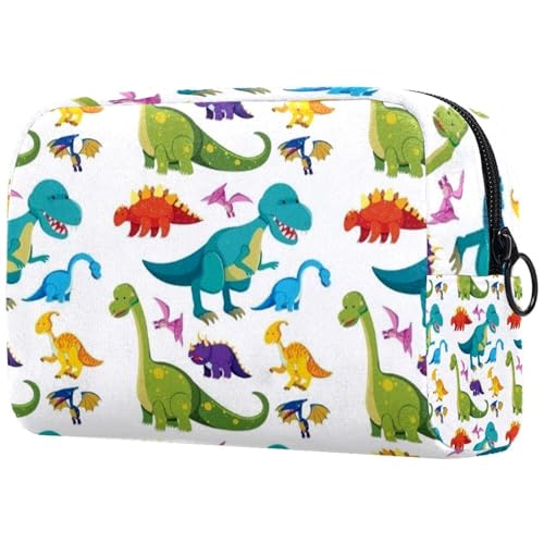 Dinosaurier-Kosmetiktasche für Damen, Reise-Kulturbeutel, groß, Make-up, praktische Tasche, Organizer-Tasche mit Reißverschluss, multi, 18.5x7.5x13cm/7.3x3x5.1in, Kulturbeutel von VAPOKF