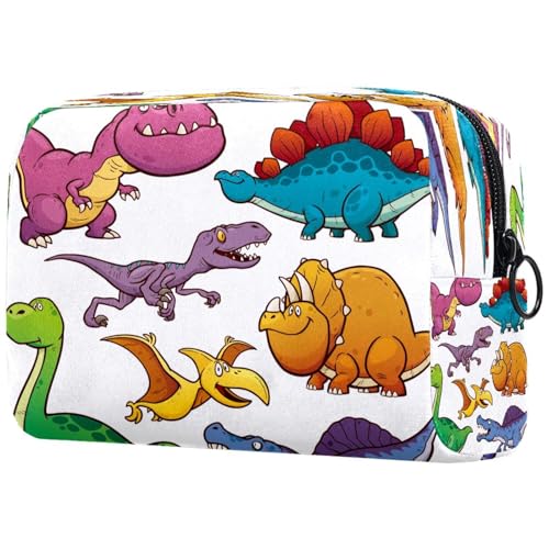Dinosaurier-Kosmetiktasche für Damen, Reise-Kulturbeutel, groß, Make-up, praktische Tasche, Organizer-Tasche mit Reißverschluss, multi, 18.5x7.5x13cm/7.3x3x5.1in, Kulturbeutel von VAPOKF