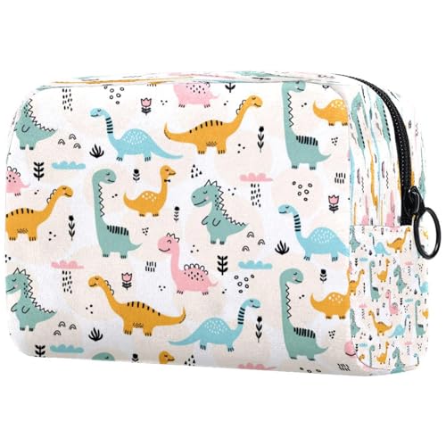 Dinosaurier-Kosmetiktasche für Damen, Reise-Kulturbeutel, groß, Make-up, praktische Tasche, Organizer-Tasche mit Reißverschluss, multi, 18.5x7.5x13cm/7.3x3x5.1in, Kulturbeutel von VAPOKF