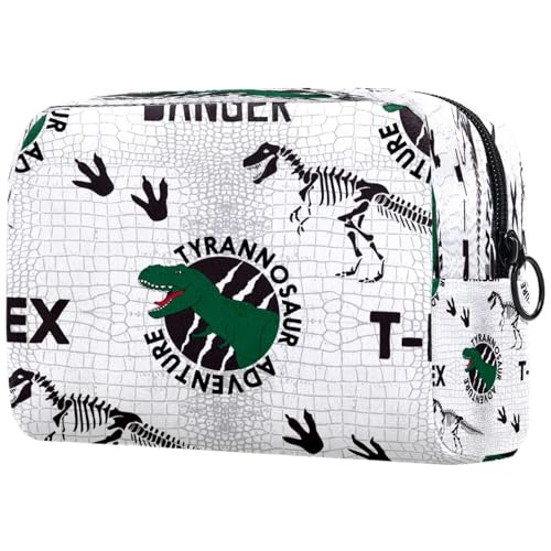 Dinosaurier-Kosmetiktasche für Damen, Reise-Kulturbeutel, groß, Make-up, praktische Tasche, Organizer-Tasche mit Reißverschluss, multi, 18.5x7.5x13cm/7.3x3x5.1in, Kulturbeutel von VAPOKF