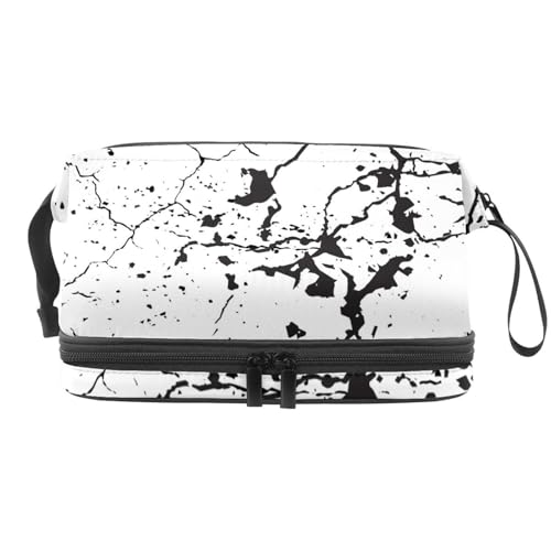 Distress Grunge Textur Doppellagige Kosmetiktasche für Damen und Mädchen, Reise-Kulturbeutel, Make-up, praktische Tasche, Organizer Tasche mit Pinselfach, multi, 27x15x14 cm/10.6x5.9x5.5 in, Distress Grunge Textur Doppellagige Kosmetiktasche für Damen und Mädchen, Reise-Kulturbeutel, Make-up, praktische Tasche, Organizer Tasche mit Pinselfach, multi, 27x15x14 cm/10.6x5.9x5.5 in, von VAPOKF