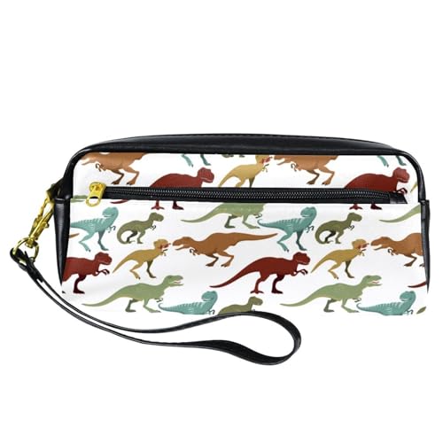 Federmäppchen, Wilder Jurassic T-Rex Dinosaurier-Stifttasche aus PU-Leder, Schreibwaren-Tasche mit Reißverschluss, für Jungen und Mädchen, Schul- und Bürobedarf von VAPOKF