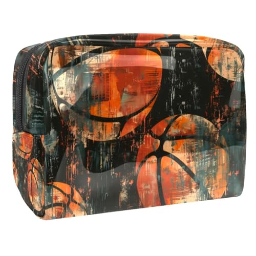 Grunge Basketball-Kosmetiktasche für Damen, Reise-Kulturbeutel, groß, PVC, Make-up, praktische Tasche, Organizer mit Reißverschluss, multi, 18.5x7.5x13cm/7.3x3x5.1in, Kulturbeutel Grunge Basketball-Kosmetiktasche für Damen, Reise-Kulturbeutel, groß, PVC, Make-up, praktische Tasche, Organizer mit Reißverschluss, multi, 18.5x7.5x13cm/7.3x3x5.1in, Kulturbeutel von VAPOKF