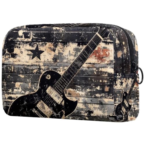 Grunge Kosmetiktasche für Damen, Reise-Kulturbeutel, groß, mit Reißverschluss, Schwarz, multi, 18.5x7.5x13cm/7.3x3x5.1in, Kulturbeutel Grunge Kosmetiktasche für Damen, Reise-Kulturbeutel, groß, mit Reißverschluss, Schwarz, multi, 18.5x7.5x13cm/7.3x3x5.1in, Kulturbeutel von VAPOKF