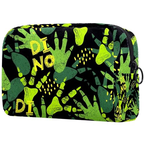 Grunge Kosmetiktasche mit Dinosaurierpfotenabdruck für Damen, Reise-Kulturbeutel, große Make-up-Tasche, praktische Tasche, Organizer-Tasche mit Reißverschluss, multi, 18.5x7.5x13cm/7.3x3x5.1in, Grunge Kosmetiktasche mit Dinosaurierpfotenabdruck für Damen, Reise-Kulturbeutel, große Make-up-Tasche, praktische Tasche, Organizer-Tasche mit Reißverschluss, multi, 18.5x7.5x13cm/7.3x3x5.1in, von VAPOKF