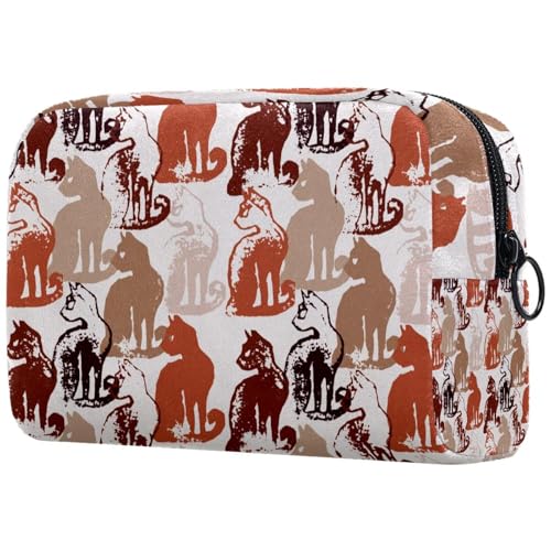 Grunge Kosmetiktasche mit Katzenmuster, für Damen, Reise-Kulturbeutel, groß, Make-up, praktische Tasche, Organizer-Tasche mit Reißverschluss, multi, 18.5x7.5x13cm/7.3x3x5.1in, Kulturbeutel Grunge Kosmetiktasche mit Katzenmuster, für Damen, Reise-Kulturbeutel, groß, Make-up, praktische Tasche, Organizer-Tasche mit Reißverschluss, multi, 18.5x7.5x13cm/7.3x3x5.1in, Kulturbeutel von VAPOKF