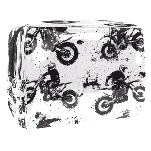 Grunge Motorcross Kosmetiktasche für Damen, Reise-Kulturbeutel, groß, PVC, Make-up, praktische Tasche, Organizer mit Reißverschluss, multi, 18.5x7.5x13cm/7.3x3x5.1in, Kulturbeutel Grunge Motorcross Kosmetiktasche für Damen, Reise-Kulturbeutel, groß, PVC, Make-up, praktische Tasche, Organizer mit Reißverschluss, multi, 18.5x7.5x13cm/7.3x3x5.1in, Kulturbeutel von VAPOKF