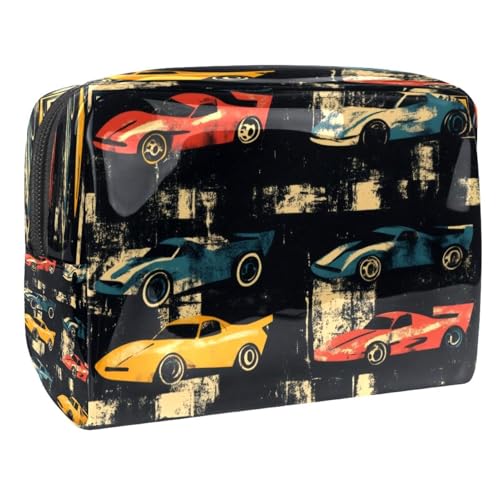 Grunge Racing Cars Kosmetiktasche für Damen, Reise-Kulturbeutel, groß, PVC, Make-up, praktische Tasche, Organizer mit Reißverschluss, multi, 18.5x7.5x13cm/7.3x3x5.1in, Kulturbeutel Grunge Racing Cars Kosmetiktasche für Damen, Reise-Kulturbeutel, groß, PVC, Make-up, praktische Tasche, Organizer mit Reißverschluss, multi, 18.5x7.5x13cm/7.3x3x5.1in, Kulturbeutel von VAPOKF