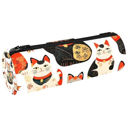 Japanisches Maneki Neko Federmäppchen, Federmäppchen, Münztasche, Kosmetiktasche, Make-up-Tasche für Studenten, Schreibwaren, Schule, Büro, Aufbewahrung von VAPOKF