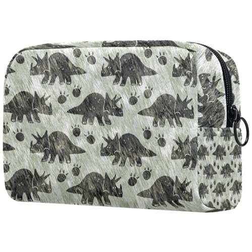 Jurassic Dinosaurier-Kosmetiktasche für Damen, Reise-Kulturbeutel, groß, Make-up, praktische Tasche, Organizer-Tasche mit Reißverschluss, multi, 18.5x7.5x13cm/7.3x3x5.1in, Kulturbeutel von VAPOKF