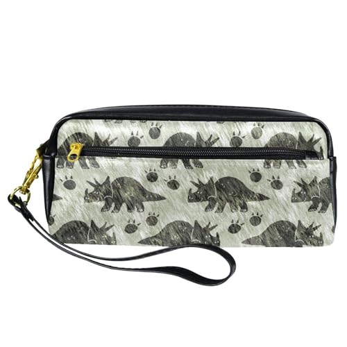 Jurassic Federmäppchen, Dinosaurier-Fossil-Federtasche, PU-Leder, Schreibwaren-Tasche mit Reißverschluss, für Jungen und Mädchen, Schul- und Bürobedarf von VAPOKF