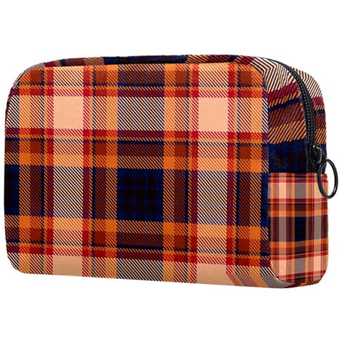 Karierte Kosmetiktasche für Damen, Reise-Kulturbeutel, groß, Make-up, praktische Tasche, Organizer-Tasche mit Reißverschluss, multi, 18.5x7.5x13cm/7.3x3x5.1in, Kulturbeutel Karierte Kosmetiktasche für Damen, Reise-Kulturbeutel, groß, Make-up, praktische Tasche, Organizer-Tasche mit Reißverschluss, multi, 18.5x7.5x13cm/7.3x3x5.1in, Kulturbeutel von VAPOKF