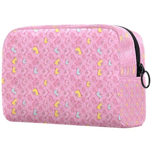 Kleine Baby-Dinosaurier-Kosmetiktasche für Frauen, Reise-Kulturbeutel, große Make-up-Tasche, praktische Tasche mit Reißverschluss, multi, 18.5x7.5x13cm/7.3x3x5.1in, Kulturbeutel von VAPOKF