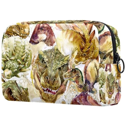 Kosmetiktasche für Damen, Motiv: Dinosaurier, Urzeittier, Kosmetiktasche für Damen, Reise-Kulturbeutel, groß, Make-up, praktische Tasche, Organizer mit Reißverschluss, multi, von VAPOKF