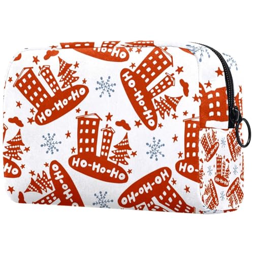 Kosmetiktasche für Damen, Weihnachts-/Winterurlaubsmuster, Reise-Kulturbeutel, groß, Make-up, praktische Tasche, Organizer-Tasche mit Reißverschluss, multi, 18.5x7.5x13cm/7.3x3x5.1in, Kulturbeutel von VAPOKF