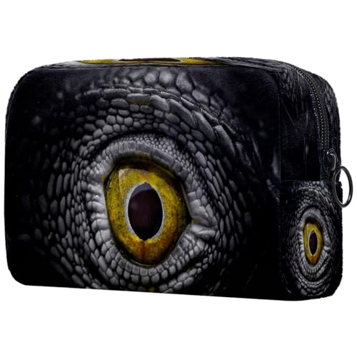 Kosmetiktasche mit Dinosaurier-Augen für Damen, Reise-Kulturbeutel, groß, Make-up, praktische Tasche, Organizer-Tasche mit Reißverschluss, multi, 18.5x7.5x13cm/7.3x3x5.1in, Kulturbeutel von VAPOKF