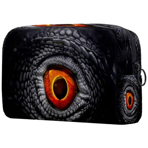Kosmetiktasche mit Dinosaurier-Augen für Damen, Reise-Kulturbeutel, groß, Make-up, praktische Tasche, Organizer-Tasche mit Reißverschluss, multi, 18.5x7.5x13cm/7.3x3x5.1in, Kulturbeutel von VAPOKF