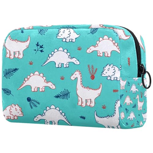 Kosmetiktasche mit Dinosaurier-Motiv für Damen, Reise-Kulturbeutel, groß, Make-up, praktische Tasche, Organizer-Tasche mit Reißverschluss, multi, 18.5x7.5x13cm/7.3x3x5.1in, Kulturbeutel von VAPOKF