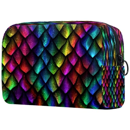 Kosmetiktasche mit Dinosaurier-Motiv für Damen, Reise-Kulturbeutel, groß, Make-up, praktische Tasche, Organizer-Tasche mit Reißverschluss, multi, 18.5x7.5x13cm/7.3x3x5.1in, Kulturbeutel von VAPOKF