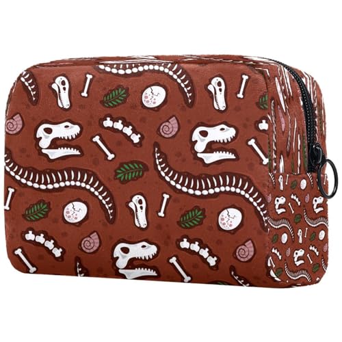 Kosmetiktasche mit Dinosaurier-Motiv für Damen, Reise-Kulturbeutel, groß, Make-up, praktische Tasche, Organizer-Tasche mit Reißverschluss, multi, 18.5x7.5x13cm/7.3x3x5.1in, Kulturbeutel von VAPOKF