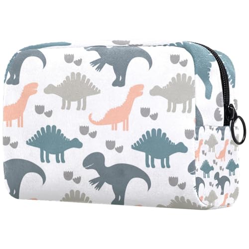 Kosmetiktasche mit Dinosaurier-Muster, für Damen, Reise-Kulturbeutel, groß, Make-up, praktische Tasche, Organizer-Tasche mit Reißverschluss, multi, 18.5x7.5x13cm/7.3x3x5.1in, Kulturbeutel von VAPOKF