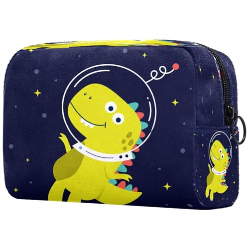 Kosmetiktasche mit Dinosaurier-Pilotenmotiv für Damen, Reise-Kulturbeutel, große Make-up-Tasche, praktische Tasche mit Reißverschluss, multi, 18.5x7.5x13cm/7.3x3x5.1in, Kulturbeutel von VAPOKF