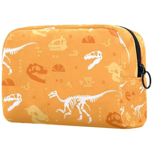 Kosmetiktasche mit Dinosaurier-Skelett-Design für Damen, Reise-Kulturbeutel, groß, Make-up, praktische Tasche, Organizer-Tasche mit Reißverschluss, multi, 18.5x7.5x13cm/7.3x3x5.1in, Kulturbeutel von VAPOKF