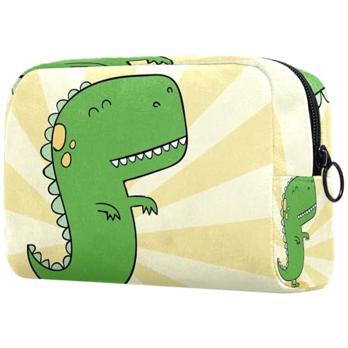 Kosmetiktasche mit Dinosaurier-Tiermotiv für Damen, Reise-Kulturbeutel, groß, Make-up, praktische Tasche, Organizer-Tasche mit Reißverschluss, multi, 18.5x7.5x13cm/7.3x3x5.1in, Kulturbeutel von VAPOKF