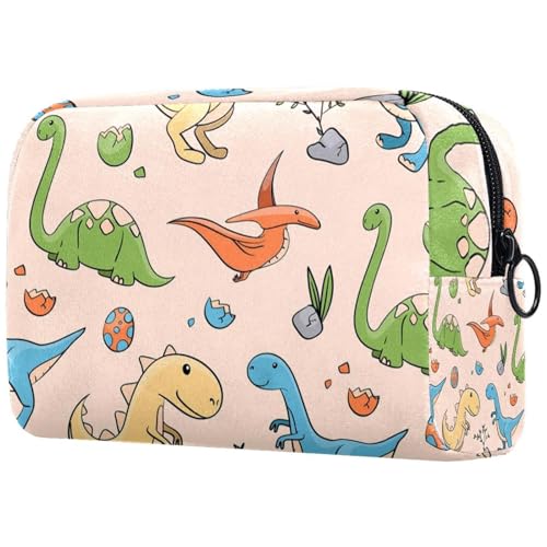 Kosmetiktasche mit Dinosauriern und Eiern für Damen, Reise-Kulturbeutel, groß, Make-up, praktische Tasche, Organizer-Tasche mit Reißverschluss, multi, 18.5x7.5x13cm/7.3x3x5.1in, Kulturbeutel von VAPOKF