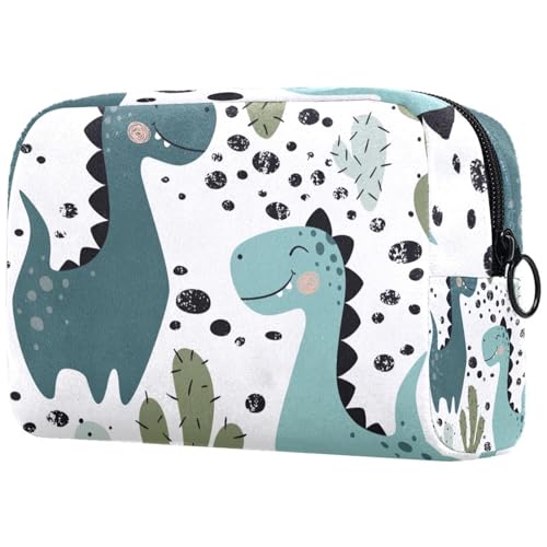 Kosmetiktasche mit niedlichem Dinosaurier und Aufdruck mit Kaktus, für Damen, Reise-Kulturbeutel, groß, Make-up, praktische Tasche, Organizer-Tasche mit Reißverschluss, multi, von VAPOKF