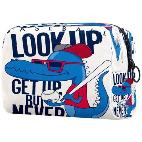 Kreative Dinosaurier-Kosmetiktasche für Frauen, Reise-Kulturbeutel, große Make-up-Tasche, praktische Tasche, Organizer-Tasche mit Reißverschluss, multi, 18.5x7.5x13cm/7.3x3x5.1in, Kulturbeutel von VAPOKF