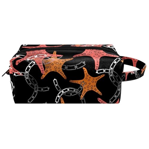 Reise-Kulturbeutel, Kosmetiktasche für Damen, Mikrofaser-Leder, Make-up-Tasche, Organizer mit Reißverschluss, Seestern und Ketten, multi, 8.2x3.1x3.5 in/21x8x9 cm, Kulturbeutel Reise-Kulturbeutel, Kosmetiktasche für Damen, Mikrofaser-Leder, Make-up-Tasche, Organizer mit Reißverschluss, Seestern und Ketten, multi, 8.2x3.1x3.5 in/21x8x9 cm, Kulturbeutel von VAPOKF