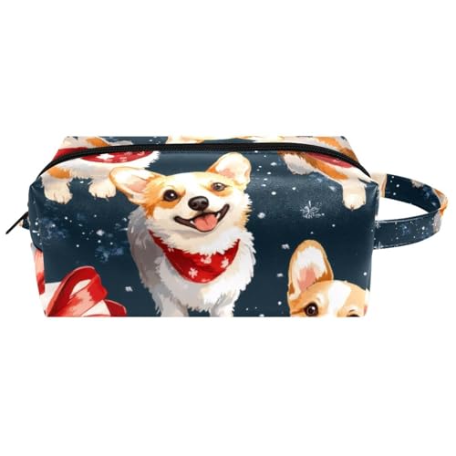 Reise-Kulturbeutel, Kosmetiktasche für Damen, Mikrofaser-Leder, Make-up-Tasche, Organizer mit Reißverschluss, roter Schal, multi, 8.2x3.1x3.5 in/21x8x9 cm, Kulturbeutel von VAPOKF