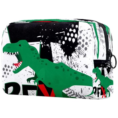 Rex Dinosaurier-Kosmetiktasche für Damen, Reise-Kulturbeutel, groß, Make-up, praktische Tasche, Organizer-Tasche mit Reißverschluss, multi, 18.5x7.5x13cm/7.3x3x5.1in, Kulturbeutel von VAPOKF