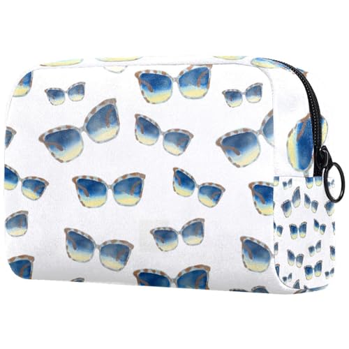 Sonnenbrillen-Kosmetiktasche für Damen, Reise-Kulturbeutel, groß, Make-up, praktische Tasche, Organizer-Tasche mit Reißverschluss, multi, 18.5x7.5x13cm/7.3x3x5.1in, Kulturbeutel von VAPOKF