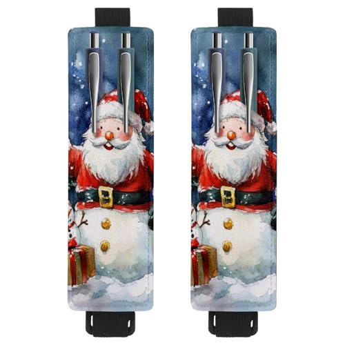 Stifthalter für Notizbücher, verstellbar, elastisches Band, Stifthalter aus PU-Leder, Stifteetui für Hardcover-Zeitschriften, Bücher, Planer, Ordner, Tablets – Aquarell-Weihnachtsbaum von VAPOKF