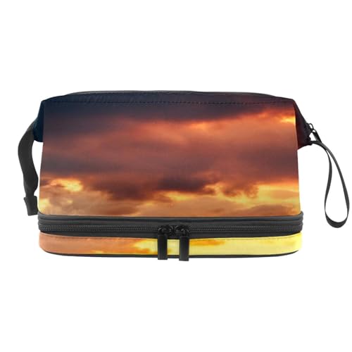 Urban Overpass Doppellagige Kosmetiktasche für Frauen und Mädchen, Reise-Kulturbeutel, Make-up, praktische Tasche, Organizer Tasche mit Pinselfach, multi, 27x15x14 cm/10.6x5.9x5.5 in, Kulturbeutel von VAPOKF