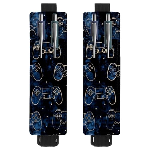 VAPOKF 2 Stück Verstellbarer Gummiband-Stifthalter für Notebook, PU-Leder-Stifthalter, Stifteetui für Hardcover-Journals, Bücher, Planer, Ordner, Tablets - Blaue Video-Gamepad-Joysticks VAPOKF 2 Stück Verstellbarer Gummiband-Stifthalter für Notebook, PU-Leder-Stifthalter, Stifteetui für Hardcover-Journals, Bücher, Planer, Ordner, Tablets - Blaue Video-Gamepad-Joysticks von VAPOKF