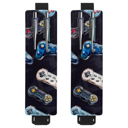 VAPOKF 2 Stück Verstellbarer Gummiband-Stifthalter für Notebook, PU-Leder-Stifthalter, Stifteetui für Hardcover-Journals, Bücher, Planer, Ordner, Tablets - Grunge Gamepad Joysticks VAPOKF 2 Stück Verstellbarer Gummiband-Stifthalter für Notebook, PU-Leder-Stifthalter, Stifteetui für Hardcover-Journals, Bücher, Planer, Ordner, Tablets - Grunge Gamepad Joysticks von VAPOKF