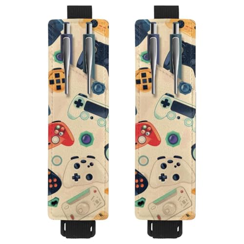 VAPOKF 2 Stück Verstellbarer Gummiband-Stifthalter für Notebook, PU-Leder-Stifthalter, Stifteetui für Hardcover-Journals, Bücher, Planer, Ordner, Tablets - Spielekonsolen-Joysticks VAPOKF 2 Stück Verstellbarer Gummiband-Stifthalter für Notebook, PU-Leder-Stifthalter, Stifteetui für Hardcover-Journals, Bücher, Planer, Ordner, Tablets - Spielekonsolen-Joysticks von VAPOKF