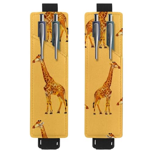 VAPOKF 2 Stück Verstellbarer Gummiband-Stifthalter für Notizbuch, PU-Leder-Stifthalter, Stifteetui für Hardcover-Journals, Bücher, Planer, Ordner, Tablets - Giraffe VAPOKF 2 Stück Verstellbarer Gummiband-Stifthalter für Notizbuch, PU-Leder-Stifthalter, Stifteetui für Hardcover-Journals, Bücher, Planer, Ordner, Tablets - Giraffe von VAPOKF