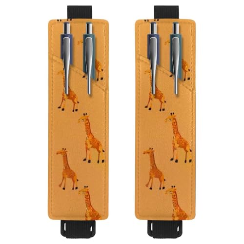 VAPOKF 2 Stück Verstellbarer Gummiband-Stifthalter für Notizbuch, PU-Leder-Stifthalter, Stifteetui für Hardcover-Journals, Bücher, Planer, Ordner, Tablets - Giraffen-Kalb VAPOKF 2 Stück Verstellbarer Gummiband-Stifthalter für Notizbuch, PU-Leder-Stifthalter, Stifteetui für Hardcover-Journals, Bücher, Planer, Ordner, Tablets - Giraffen-Kalb von VAPOKF