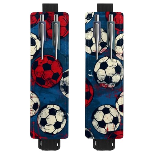 VAPOKF 2 Stück Verstellbarer Gummiband-Stifthalter für Notizbuch, PU-Leder-Stifthalter, Stifteetui für Hardcover-Journals, Bücher, Planer, Ordner, Tablets - Grunge Football VAPOKF 2 Stück Verstellbarer Gummiband-Stifthalter für Notizbuch, PU-Leder-Stifthalter, Stifteetui für Hardcover-Journals, Bücher, Planer, Ordner, Tablets - Grunge Football von VAPOKF