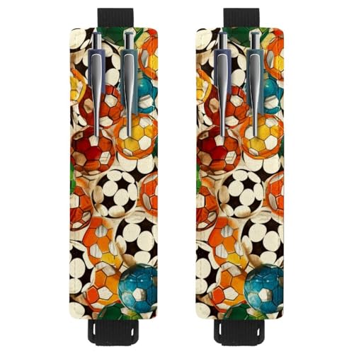 VAPOKF 2 Stück Verstellbarer Gummiband-Stifthalter für Notizbuch, PU-Leder-Stifthalter, Stifteetui für Hardcover-Journals, Bücher, Planer, Ordner, Tablets - Grunge Football VAPOKF 2 Stück Verstellbarer Gummiband-Stifthalter für Notizbuch, PU-Leder-Stifthalter, Stifteetui für Hardcover-Journals, Bücher, Planer, Ordner, Tablets - Grunge Football von VAPOKF