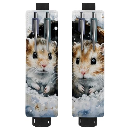 VAPOKF 2 Stück Verstellbarer Gummiband-Stifthalter für Notizbuch, PU-Leder-Stifthalter, Stifteetui für Hardcover-Journals, Bücher, Planer, Ordner, Tablets - Hamster in Höhle VAPOKF 2 Stück Verstellbarer Gummiband-Stifthalter für Notizbuch, PU-Leder-Stifthalter, Stifteetui für Hardcover-Journals, Bücher, Planer, Ordner, Tablets - Hamster in Höhle von VAPOKF