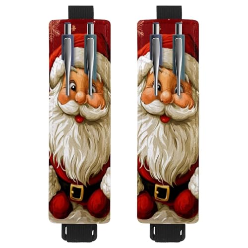 VAPOKF 2 Stück Verstellbarer Gummiband-Stifthalter für Notizbuch, PU-Leder-Stifthalter, Stifteetui für Hardcover Journals, Bücher, Planer, Ordner, Tablets - Niedliche Weihnachtsmann-Schneeflocken VAPOKF 2 Stück Verstellbarer Gummiband-Stifthalter für Notizbuch, PU-Leder-Stifthalter, Stifteetui für Hardcover Journals, Bücher, Planer, Ordner, Tablets - Niedliche Weihnachtsmann-Schneeflocken von VAPOKF